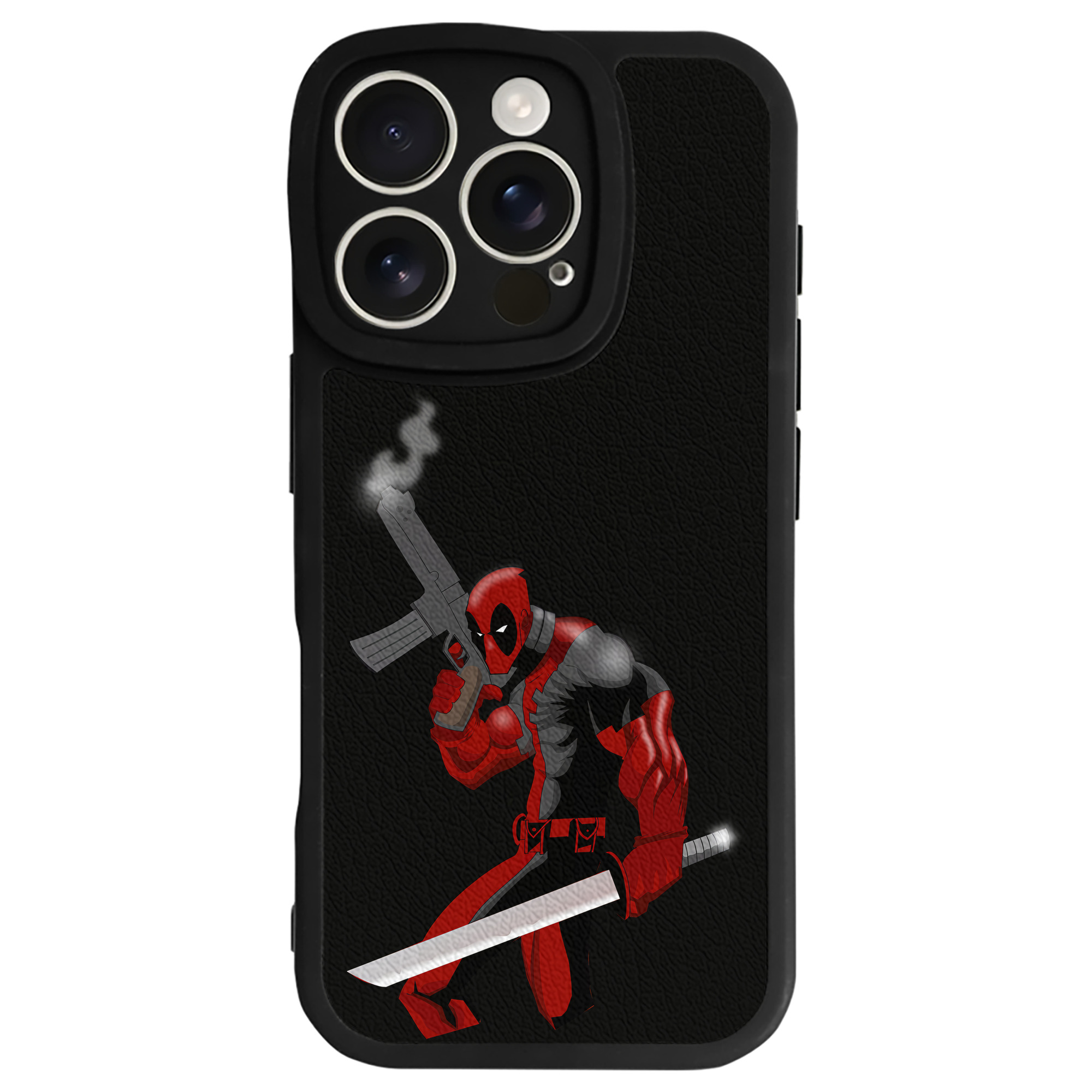 （画像用） Deadpool デッドプール 【iPhone 16シリーズ対応】シリコンスマホケース（レザー調） 材質：シリコン